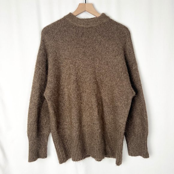 Blogger Favorite Zara Oversized Sweater Slouchy Ribbed Knit Crew Chunky Preppy - Picture 5 of 8